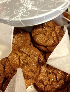 Snuggled in a cookie tin.