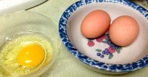 Beautiful eggs from the farm. I use chicken eggs in cookie recipes.