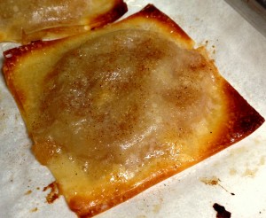 Out of the oven, brushed with butter and sprinkled with cinnamon sugar. A delightful treat that does not wreck my carb count for the day.